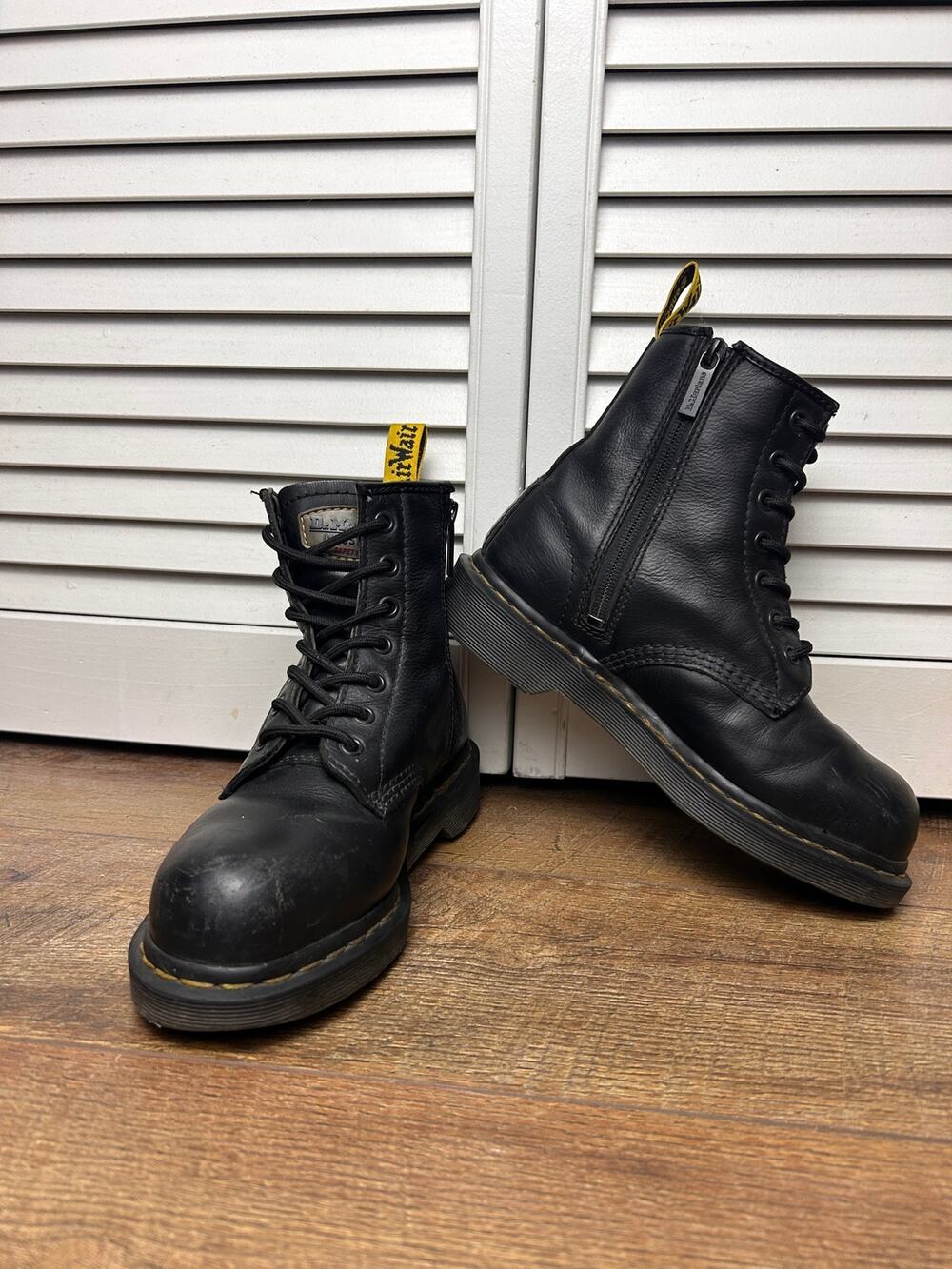 Dr. Martens Steel Toe Slip Resistant Work Boots Black UK 4 Women's US 6